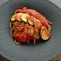 melmarilyn's cooksnap of when they made ズッキーニとツナのトマトソースパスタ.