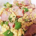 クックO70X6K☆'s cooksnap of when they made ☆ベーコンきのこ卵の白だしピーマン炒め☆.