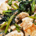 Keikei＊＊'s cooksnap of when they made 鶏むね肉とほうれん草の梅マヨ炒め.