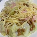 oji3cook's cooksnap of when they made 茅乃舎野菜だし★即席パスタ　納豆と柴漬け.