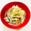 あっこ姉's cooksnap of when they made 春雨と長ネギ・もやしの食べるスープ.