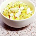 ☆★あんず姫★☆'s cooksnap of when they made ゆで卵とポテトと揚げ玉の青のりマヨネーズ.