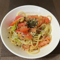 まり☆もちゃん's cooksnap of when they made しらすとオクラとトマトの夏✨冷製パスタ.