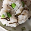 くむちん's cooksnap of when they made 枝豆、塩昆布(昆布の佃煮)のおにぎり.