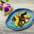 Laufen's cooksnap of when they made タコとズッキーニの簡単炒め.