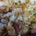 あゆたっくん's cooksnap of when they made リメイク！サイコロステーキガーリック炒飯.