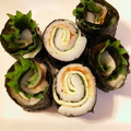 caruga's cooksnap of when they made ちくわチーズ＋青紫蘇♪海苔巻き風.