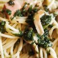 れそそ's cooksnap of when they made クセになる♪春菊のジェノベーゼ風パスタ.