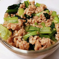 Pleasure19's cooksnap of when they made 小松菜と鶏挽肉の炒め物.