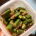 はっぴーゆりもん＊'s cooksnap of when they made おくらのおかかあえ.