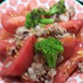 ささささ＆＊'s cooksnap of when they made 5分でできる！豚こまとトマトのすき焼き風.