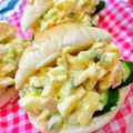 U☆kaoru's cooksnap of when they made ハム、玉ねぎ、胡瓜の入った卵サンド.