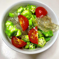 azbjbn's cooksnap of when they made オクラトマトのところてん.