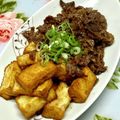 にきけん's cooksnap of when they made 牛肉と厚揚げの炒め物.