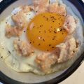 yu🐓's cooksnap of when they made 背徳の瞳　クリームチーズ明太子の目玉焼き.
