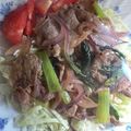 neoem's cooksnap of when they made 小松菜と豚肉の生姜焼き☆.