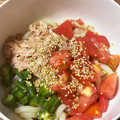 ＊megmeg＊'s cooksnap of when they made トマトとオクラの冷やしうどん.