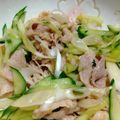ぼた2002's cooksnap of when they made 豚しゃぶ肉のネギきゅうりポン酢和え.