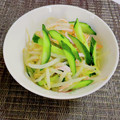 へい♡ゆー♡'s cooksnap of when they made レンジで☆もやしときゅうりとハムのナムル.