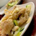MULA's cooksnap of when they made 鶏皮にんにく炒め　wiz ズッキーニ.
