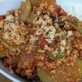ひぃちゃんひー's cooksnap of when they made 挽き肉たっぷり♪ズッキーニのボロネーゼ丼.