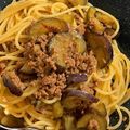 MissH0423's cooksnap of when they made 茄子と挽き肉の和風ピリ辛パスタ.