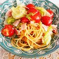 cook☆mi's cooksnap of when they made ベーコンレタストマトのスパゲティ.