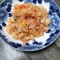 みりん調味料's cooksnap of when they made 電子レンジで簡単ケチャップライス.