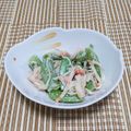 朔耶's cooksnap of when they made スナップエンドウとカニカマ胡麻マヨサラダ.