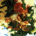 xyzクック's cooksnap of when they made かぼちゃの葉っぱの卵とじと焼きそば.