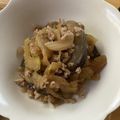 dollyj's cooksnap of when they made なす・新玉ねぎ・セロリ・ひき肉の甘辛炒め.