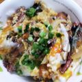 プルンバゴ's cooksnap of when they made サンマの蒲焼卵とじ丼☆缶詰を使って.