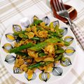 めぐ＊ぴぃ's cooksnap of when they made ホタテのひもとアスパラのカレー炒め.