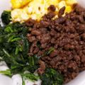 くむちん's cooksnap of when they made 牛ひき肉で3色丼.
