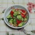 レオミウ's cooksnap of when they made トマト・胡瓜・カニカマの酢の物♪.