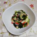 くネコまろす's cooksnap of when they made さっぱり☆ズッキーニわかめカニカマ酢の物.