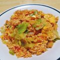 まる゜'s cooksnap of when they made ＊簡単＊レタスキムチチャーハン＊.