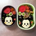 Chaaa_room's cooksnap of when they made ミッキー＆ミニーちゃんおにぎり＊キャラ弁.