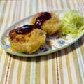 yesmama's cooksnap of when they made 揚げない♪玉ねぎまるごとメンチカツ風.