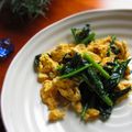haruku221's cooksnap of when they made 空芯菜と卵の炒めもの.