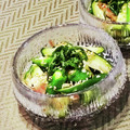 Dellaたん's cooksnap of when they made きゅうり、おくら、みょうが、しそのあえ物.