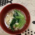 おはなすき's cooksnap of when they made 小松菜と しめじと 生姜の お味噌汁❀.