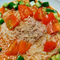ぼた2002's cooksnap of when they made 野菜ジュースで絶品！ガスパチョ風そうめん.
