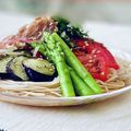 クック3539PY☆'s cooksnap of when they made 揚げ豚肉と揚野菜のサラダ風（皿だ）素麺.