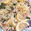 Eire's cooksnap of when they made エビ＆レモンのガーリックパスタ.