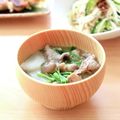 runa10's cooksnap of when they made 三つ葉☆しめじ☆豚肉の味噌汁.