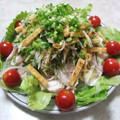 砂漠で鍋焼きうどん's cooksnap of when they made 豚しゃぶ、みょうがとしそと油揚げ投入.