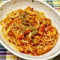 にきけん's cooksnap of when they made シーフードミックスのトマトソースパスタ.