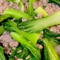 クックVKJINL☆'s cooksnap of when they made 青梗菜の挽肉炒め.