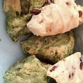 藍川咲's cooksnap of when they made 強力粉で作る☆抹茶ホワイトチョコスコーン.